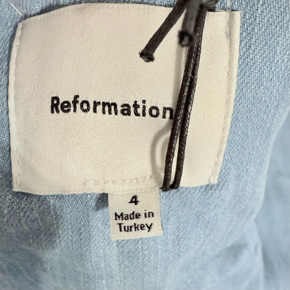 NWT Reformation Sebastian Denim Midi Dress Savannah V-neck Button-Front Size 4 - Picture 9 of 13
